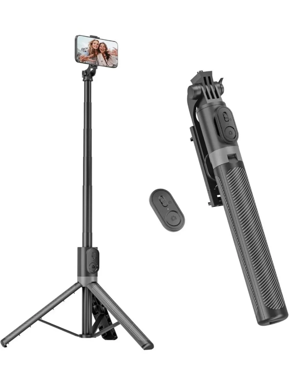 71” Portable Phone Tripod & Selfie Stick with Wireless Remote for All Phones